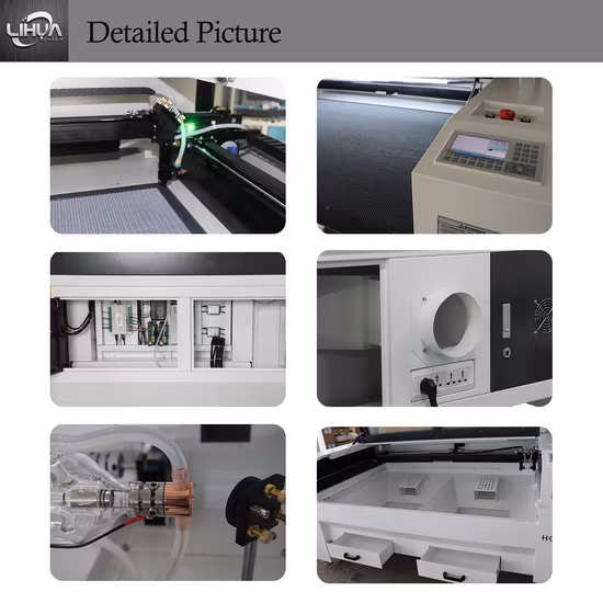 Lihua 60w 80w 100w 130w 150w 180w 200w 260w 300w mousse plastique Textile papier Mdf cuir acrylique bois tissu Cnc Co2 Laser Cutter